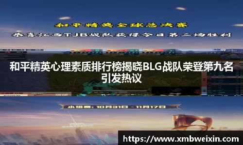 和平精英心理素质排行榜揭晓BLG战队荣登第九名引发热议